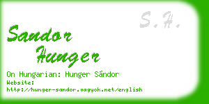 sandor hunger business card