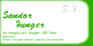 sandor hunger business card